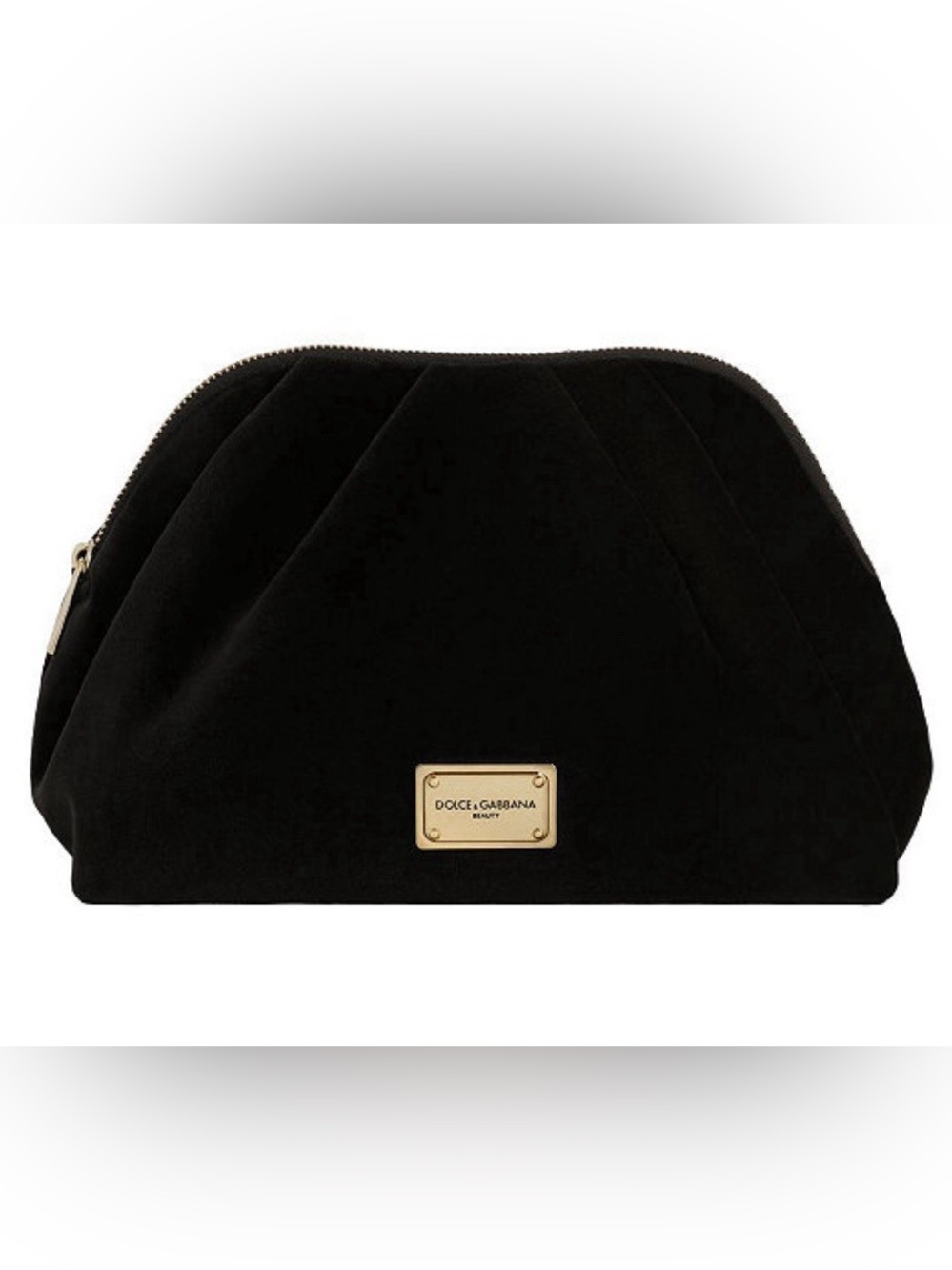 Dolce & Gabbana Black Velvet Cosmetic Clutch with Rare Gold Plaque - Picture 11 of 15
